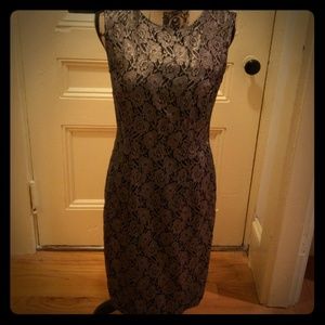 Boston proper silver and lace dress size 6